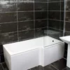 L Shaped Square Shower Bath With Screen And Panel – Right Hand Option -UK Bathroom Products Sales 2024 1700mm L Shape Showerbath Bath Screen RH 331178861481