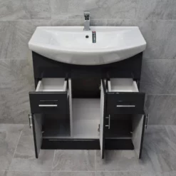 750mm Glossy Anthracite Sink Basin Vanity Unit Set Storage Unit + Toilet Set 19 750mm Glossy Anthracite Sink Basin Vanity Unit Set Storage Unit + Toilet Set -UK Bathroom Products Sales 2024 17500 Anthracite Drawers jpg webp