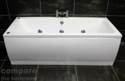 1800 X 800mm Double Ended Square Bath + 6 Jet Whirlpool Spa