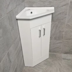 Corner Vanity Unit 2 Door Including Basin Sink Cloakroom Unit – Gloss White 8 Corner Vanity Unit 2 Door Including Basin Sink Cloakroom Unit – Gloss White -UK Bathroom Products Sales 2024 2 door corner front side jpg webp 1