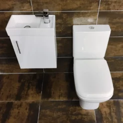 400mm Wall Hung Basin Sink Unit + RAK Origin Toilet Cloakroom Set