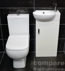 450mm Cloakroom Vanity Unit Basin Sink + RAK Series 600 Toilet Compact Ensuite
