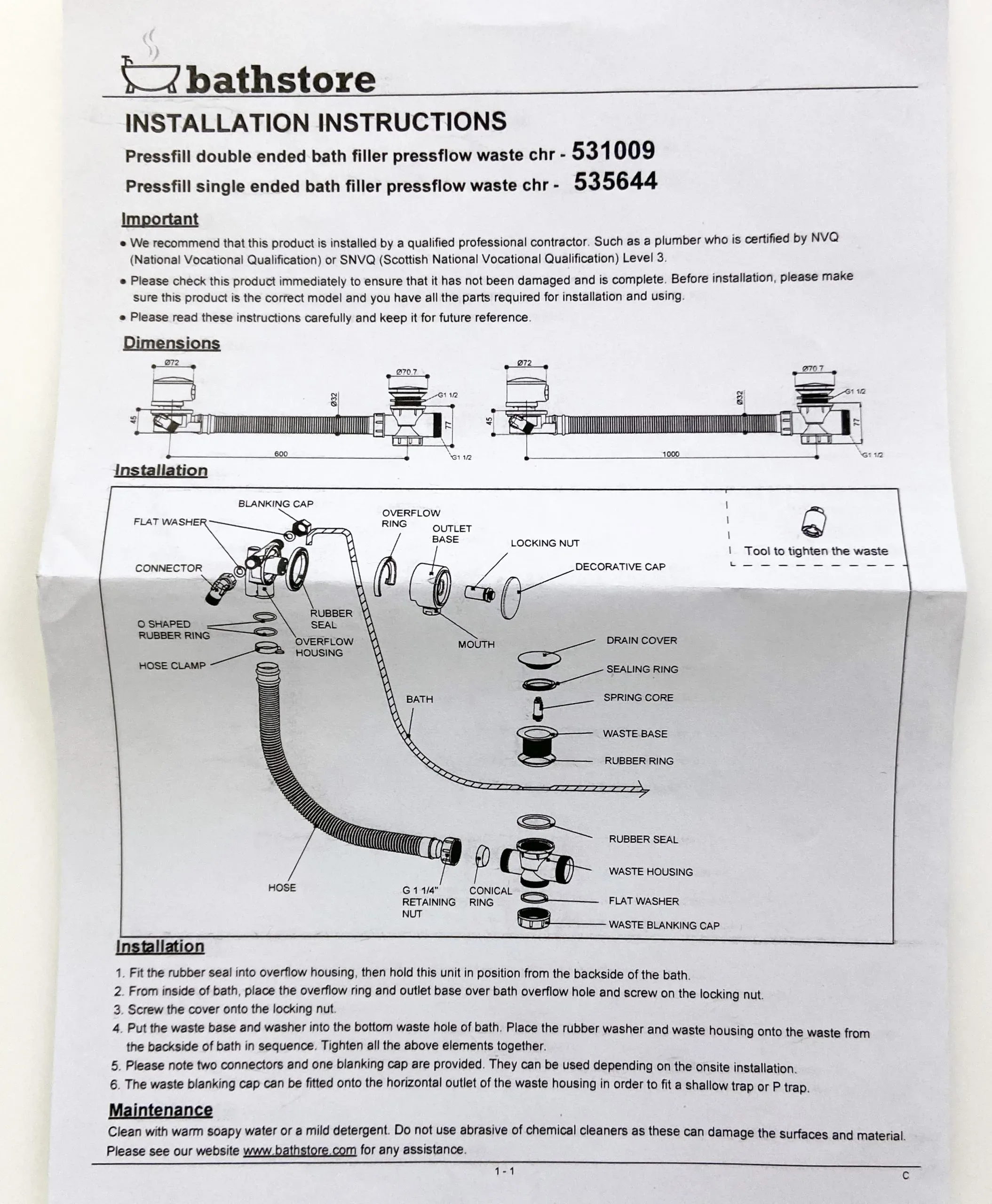 Pressfill Overflow Bath Filler + Triple Function Valve + Dual Shower Heads 5 Pressfill Overflow Bath Filler + Triple Function Valve + Dual Shower Heads - Image 3
