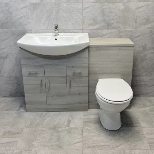 1250mm Ash Grey Finish Bathroom Furniture Vanity Set Basin Sink + Toilet Option -UK Bathroom Products Sales 2024 750 Ash Grey WC STD Pan Front jpg webp