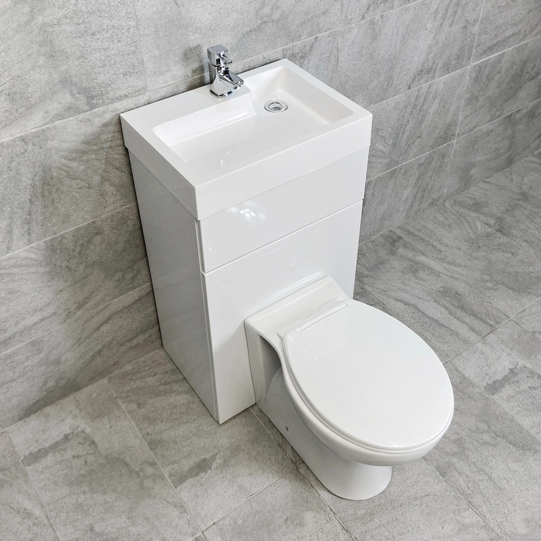 500mm All In One 2 In 1 Unit Combination Basin Sink & Round Toilet Space Saving 6 500mm All In One 2 In 1 Unit Combination Basin Sink & Round Toilet Space Saving - Image 4