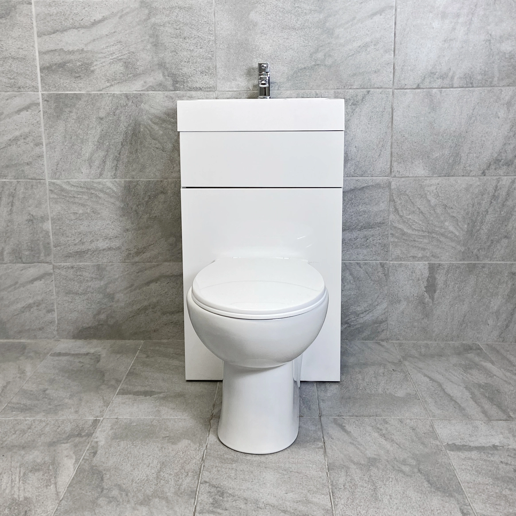 500mm All In One 2 In 1 Unit Combination Basin Sink & Round Toilet Space Saving 4 500mm All In One 2 In 1 Unit Combination Basin Sink & Round Toilet Space Saving - Image 2