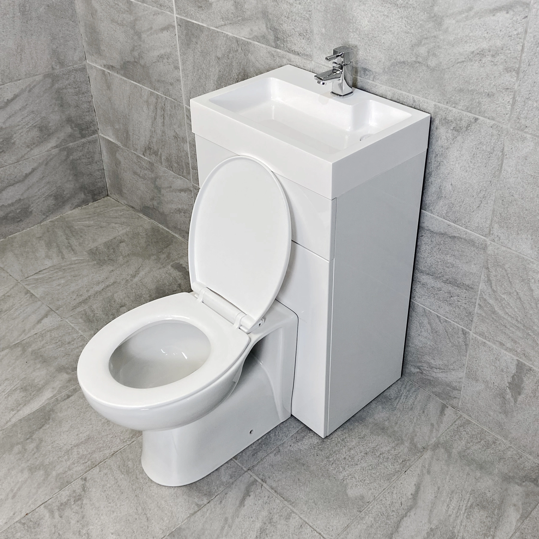 500mm All In One 2 In 1 Unit Combination Basin Sink & Round Toilet Space Saving 5 500mm All In One 2 In 1 Unit Combination Basin Sink & Round Toilet Space Saving - Image 3