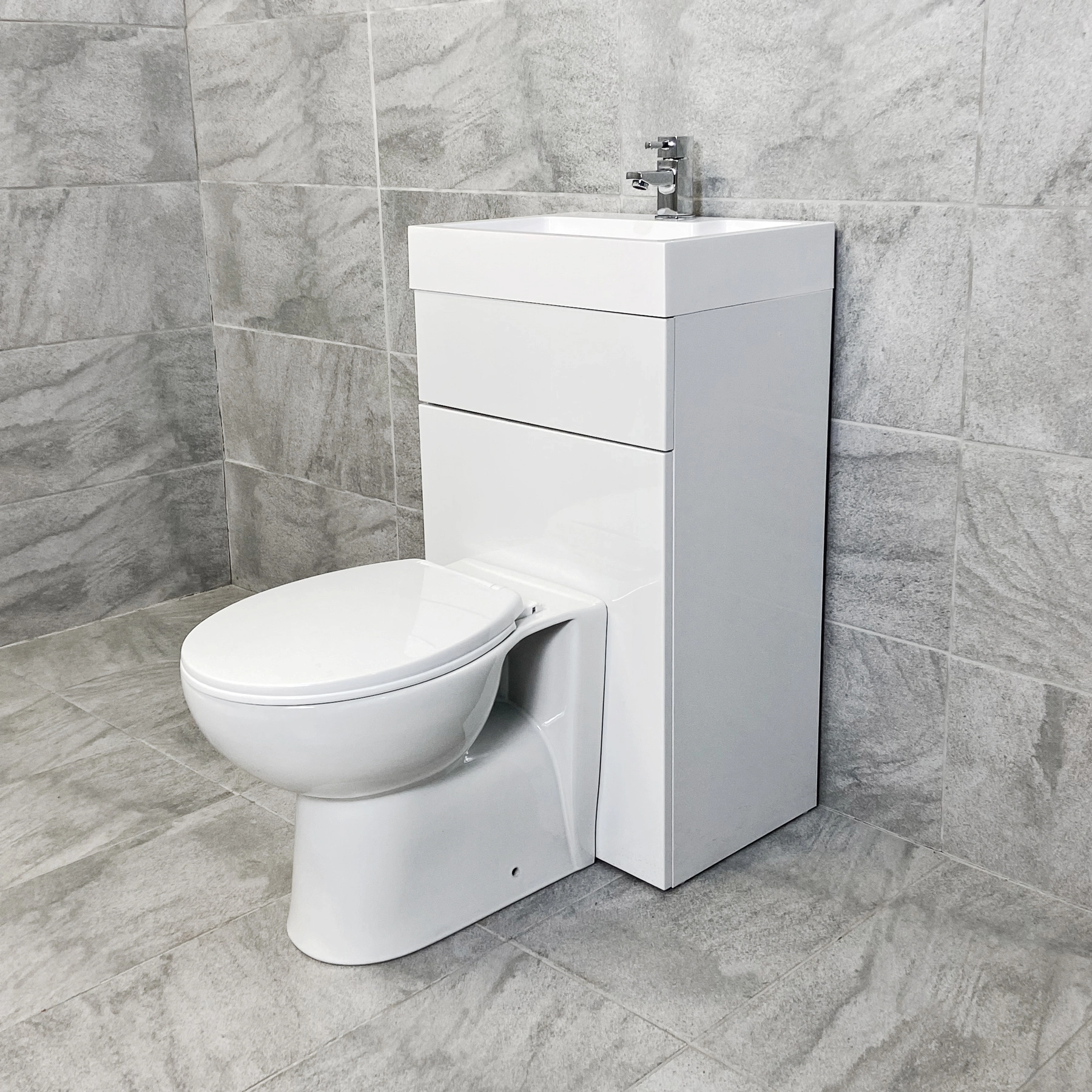 500mm All In One 2 In 1 Unit Combination Basin Sink & Round Toilet Space Saving 3 500mm All In One 2 In 1 Unit Combination Basin Sink & Round Toilet Space Saving