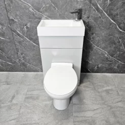 500mm All In One Grey Or White Bathroom Combination Toilet & Basin Sink Unit