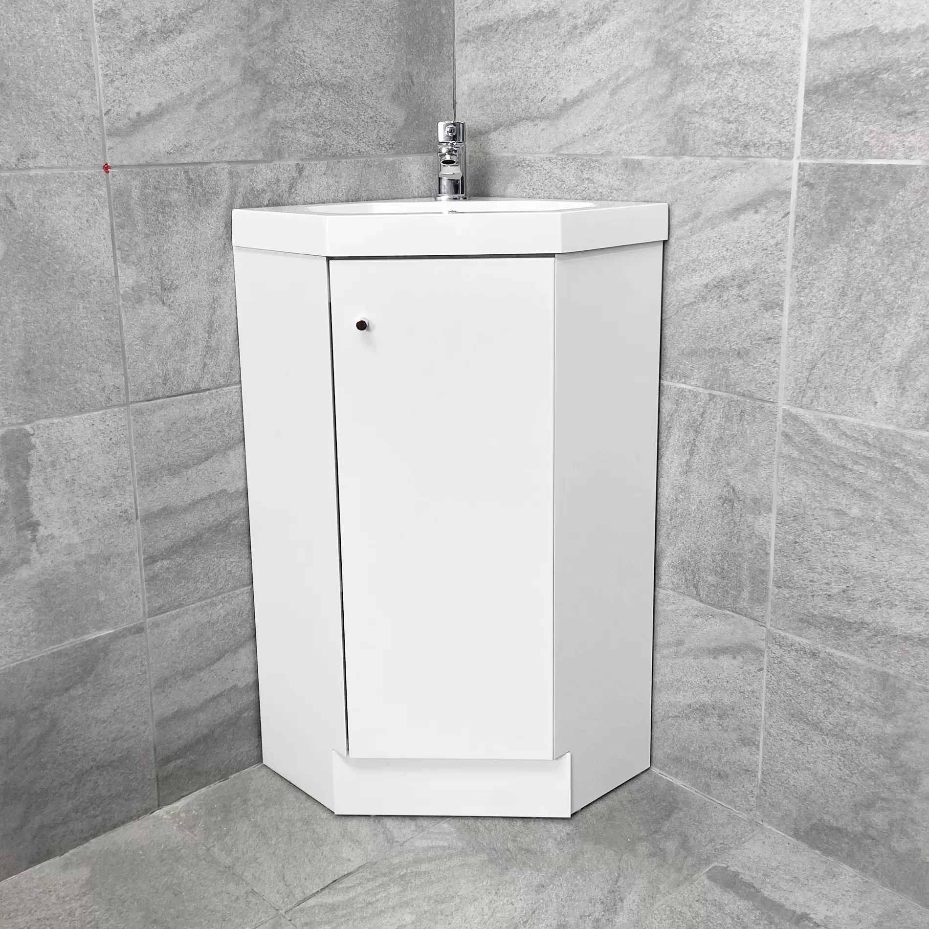 Alpine Duo 420mm Corner Vanity Unit Inc Basin Ex-bathstore White Cloakroom 4 Alpine Duo 420mm Corner Vanity Unit Inc Basin Ex-bathstore White Cloakroom - Image 2