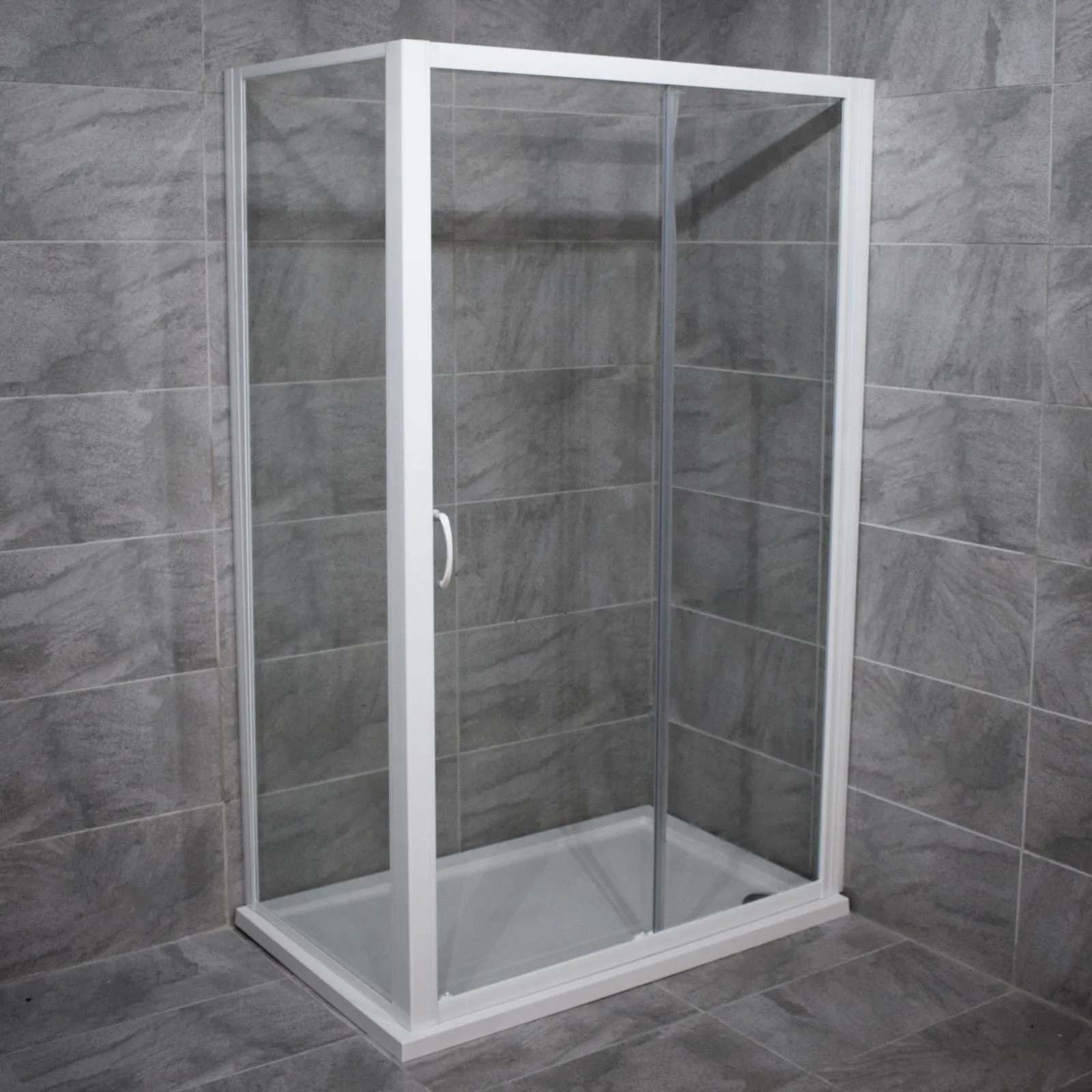 Andromeda 1000mm Or 1200mm Sliding Shower Door Cubicle + Tray Option White 3 Andromeda 1000mm Or 1200mm Sliding Shower Door Cubicle + Tray Option White
