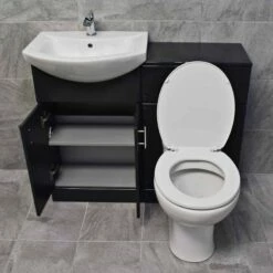 1050mm Anthracite Finish Bathroom Furniture Vanity Set Basin Sink + Toilet Unit 11 1050mm Anthracite Finish Bathroom Furniture Vanity Set Basin Sink + Toilet Unit -UK Bathroom Products Sales 2024 Anthracite 1050 Compare Set Doors