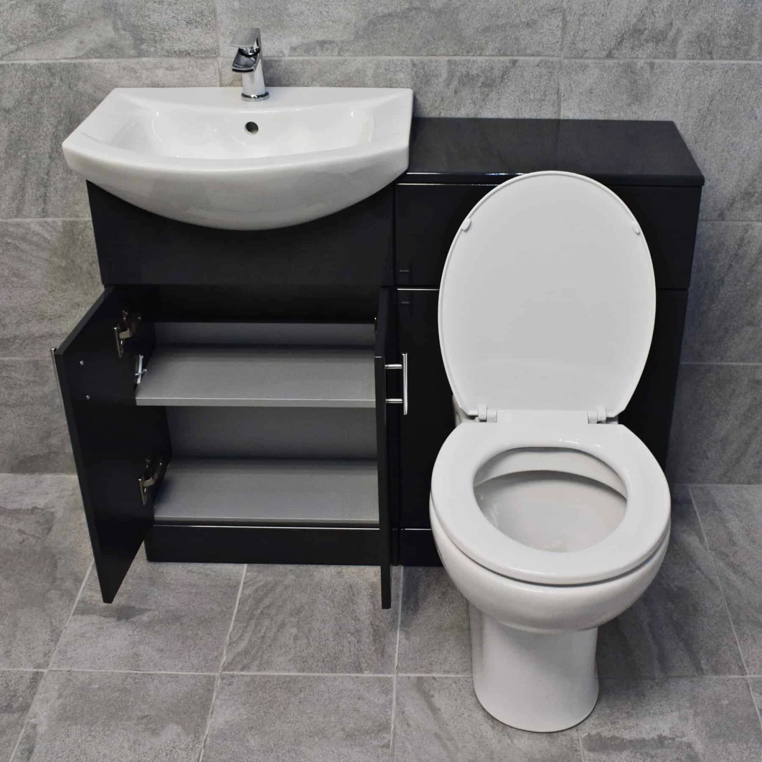 1050mm Anthracite Finish Bathroom Furniture Vanity Set Basin Sink + Toilet Unit 5 1050mm Anthracite Finish Bathroom Furniture Vanity Set Basin Sink + Toilet Unit - Image 3