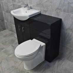 1050mm Anthracite Finish Bathroom Furniture Vanity Set Basin Sink + Toilet Unit 13 1050mm Anthracite Finish Bathroom Furniture Vanity Set Basin Sink + Toilet Unit -UK Bathroom Products Sales 2024 Anthracite 1050 Compare Set Side
