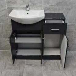 1350mm Anthracite Drawerline Vanity Set Bathroom Storage Toilet + Basin 17 1350mm Anthracite Drawerline Vanity Set Bathroom Storage Toilet + Basin -UK Bathroom Products Sales 2024 Anthracite 900 Compare Set Doors