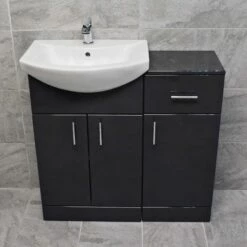 900mm Anthracite Finish Bathroom Furniture Vanity Set Basin Sink