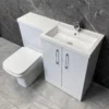 Arno 1100mm Vanity Bathroom Suite Sink + Toilet Unit L Shape – Right Hand 2 Arno 1100mm Vanity Bathroom Suite Sink + Toilet Unit L Shape – Right Hand -UK Bathroom Products Sales 2024 Arno L Shape Vanity Set Square Pan Above KIT1003 B RH