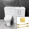 Arno 1100mm L Shape Vanity Sink + Toilet Suite With Brass Handles – Right Hand 2 Arno 1100mm L Shape Vanity Sink + Toilet Suite With Brass Handles – Right Hand -UK Bathroom Products Sales 2024 Arno L Shape Vanity Set Square Pan Front KIT1003 B RH BB jpg webp