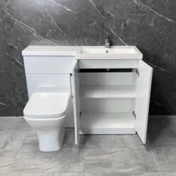 Arno 1100mm L Shape Vanity Sink + Toilet Suite With Black Handles – Right Hand 15 Arno 1100mm L Shape Vanity Sink + Toilet Suite With Black Handles – Right Hand -UK Bathroom Products Sales 2024 Arno L Shape Vanity Set Square Pan Open KIT1003 B RH 2