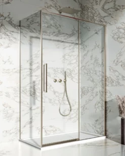 Dawn Asteria Brushed Brass Left Hand Sliding Shower Door