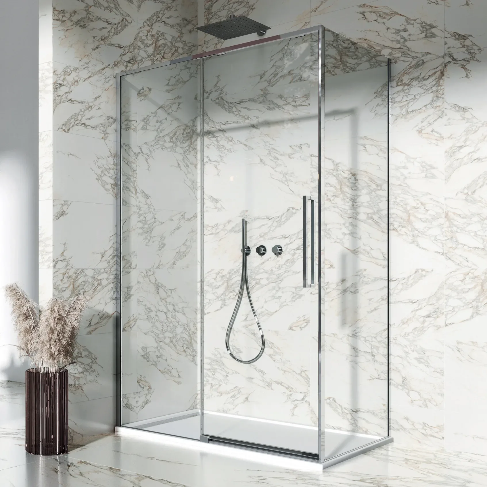 Dawn Asteria Chrome Finish Left Hand Sliding Shower Door 3 Dawn Asteria Chrome Finish Left Hand Sliding Shower Door