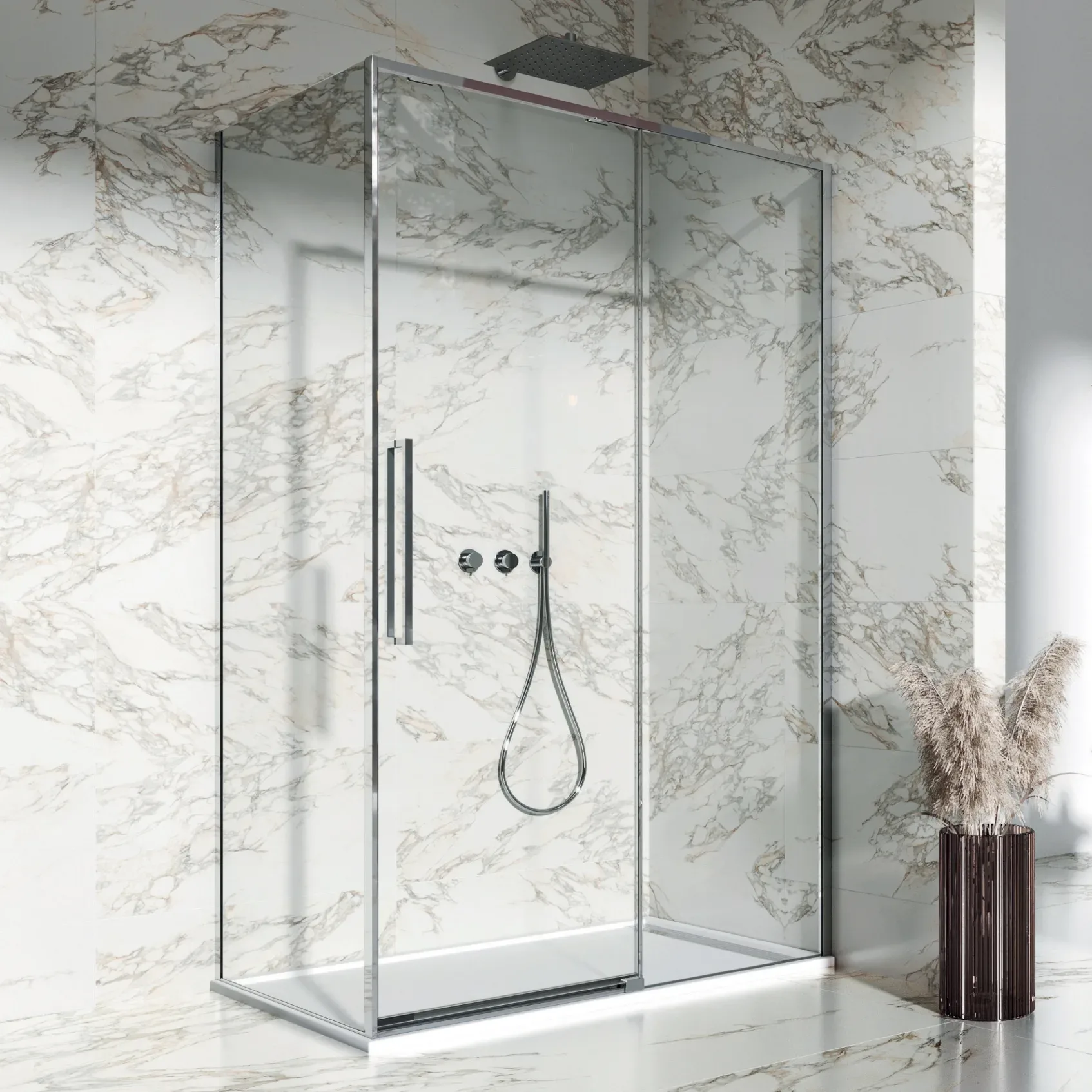 Dawn Asteria Chrome Finish Right Hand Sliding Shower Door 3 Dawn Asteria Chrome Finish Right Hand Sliding Shower Door