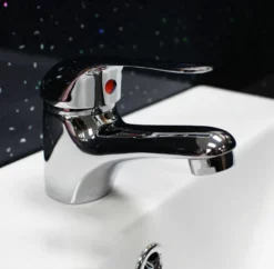 Chrome Single Lever Basin Mono Mixer Bathroom Tap With Click Clack Waste