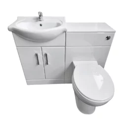 Ex-Bathstore Match 1050mm White Vanity Sink & WC Unit Bathroom Set Ensuite
