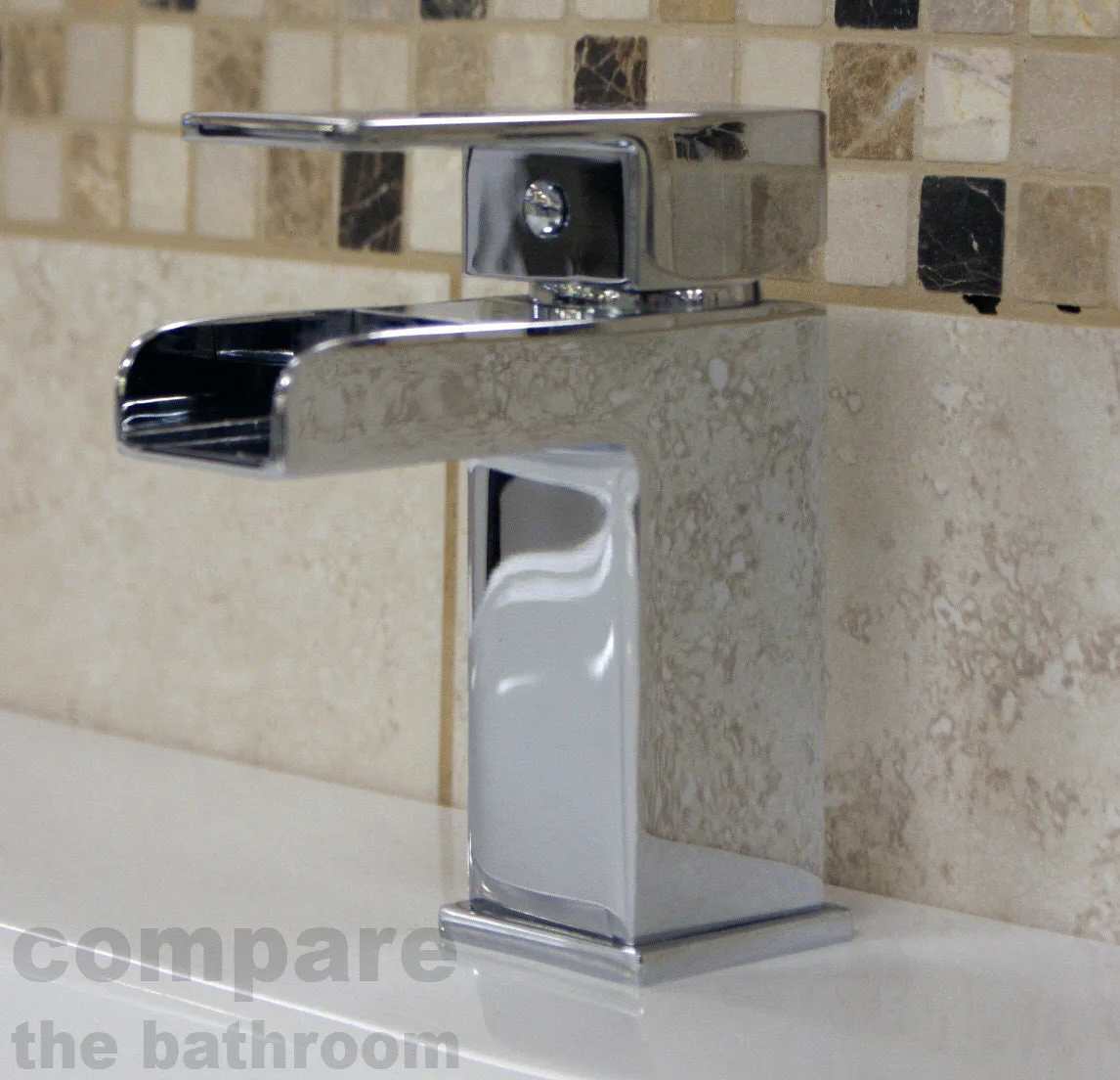 Belle Square Waterfall Basin Mono Mixer Bathroom Tap Includes Click Clack Waste 9 Belle Square Waterfall Basin Mono Mixer Bathroom Tap Includes Click Clack Waste - Image 7