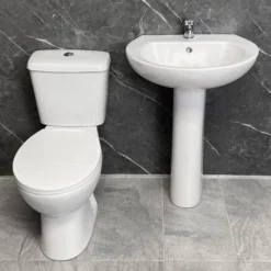 Betty Modern Style Basin Sink & Rimless Toilet Set Bathroom Suite