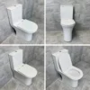 Cam Close Coupled Rimless Comfort Height Open Or Closed Back Toilet Inc. Seat