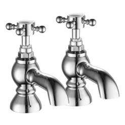 Cammie Traditional Cross Head Bath Pillar Taps Chrome & White 9 Cammie Traditional Cross Head Bath Pillar Taps Chrome & White -UK Bathroom Products Sales 2024 Cammie UKBF 07036 Bath Taps Chrome V2