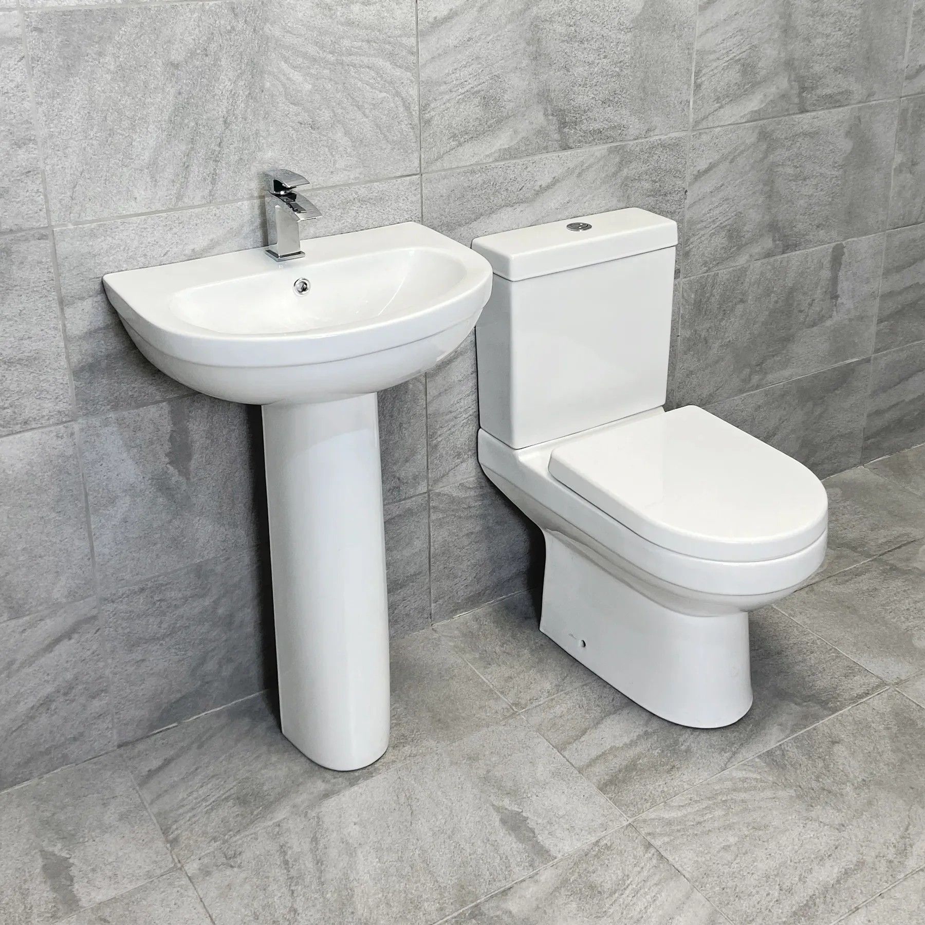Charlotte Modern Style Basin Sink & Toilet Set Bathroom Suite Ensuite 5 Charlotte Modern Style Basin Sink & Toilet Set Bathroom Suite Ensuite - Image 3