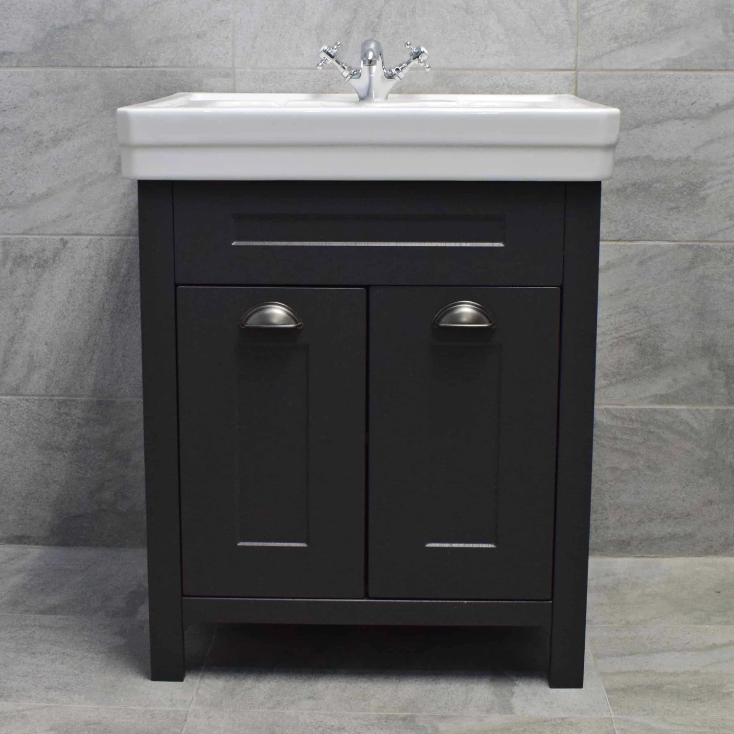 Chichester 600 Or 700mm Bathroom Vanity Unit Dark Grey 1 Tap Hole Ceramic Basin 7 Chichester 600 Or 700mm Bathroom Vanity Unit Dark Grey 1 Tap Hole Ceramic Basin - Image 5