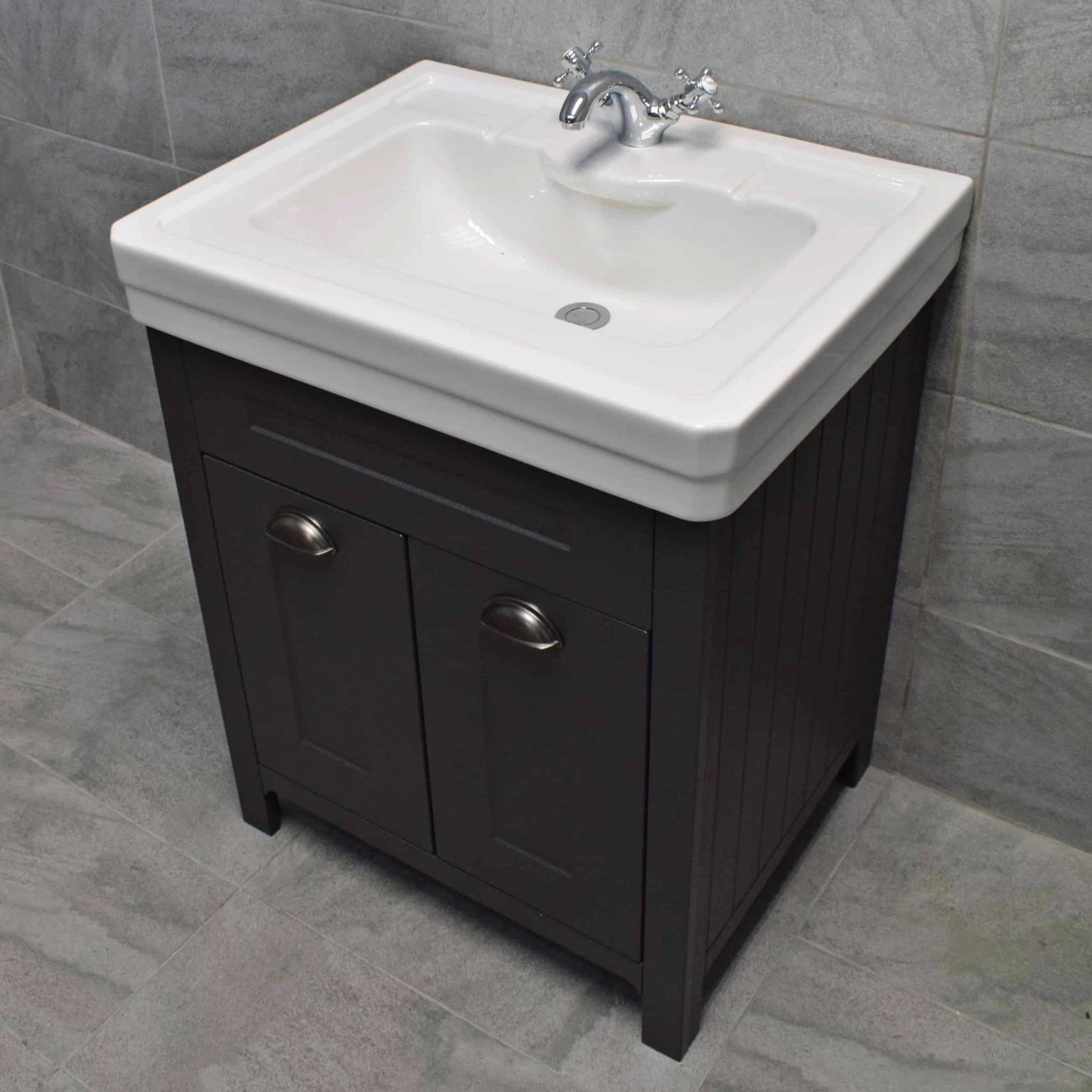 Chichester 600 Or 700mm Bathroom Vanity Unit Dark Grey 1 Tap Hole Ceramic Basin 6 Chichester 600 Or 700mm Bathroom Vanity Unit Dark Grey 1 Tap Hole Ceramic Basin - Image 4