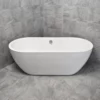 Flo 1555 X 745mm Modern Freestanding White Acrylic Bath With Waste Options