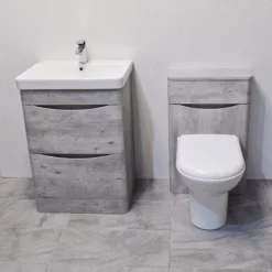 Aegean Light Concrete Grey Bathroom Furniture Set 600mm Basin Unit + Toilet 20 Aegean Light Concrete Grey Bathroom Furniture Set 600mm Basin Unit + Toilet -UK Bathroom Products Sales 2024 Concrete suite front angle2 jpg webp