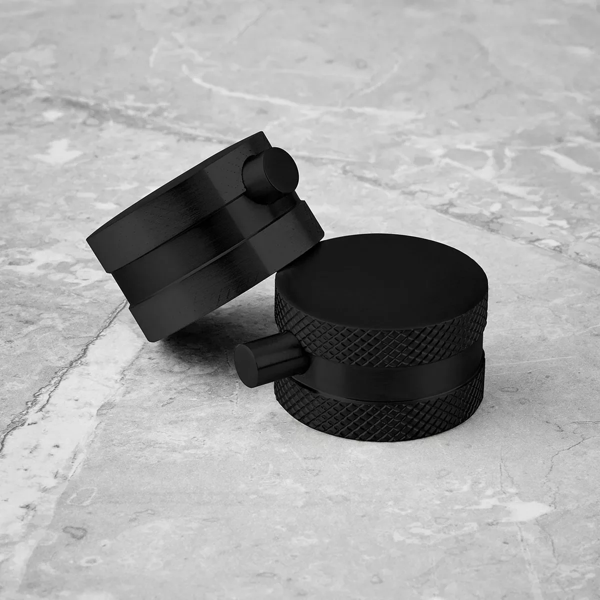 Core Matt Black Thermostatic Round Rigid Riser Shower Valve Two Heads 4 Core Matt Black Thermostatic Round Rigid Riser Shower Valve Two Heads - Image 2