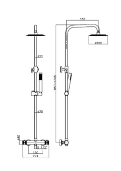 Core Brushed Brass Thermostatic Round Rigid Riser Shower Valve Two Heads 9 Core Brushed Brass Thermostatic Round Rigid Riser Shower Valve Two Heads -UK Bathroom Products Sales 2024 Core Round Rigid Riser Shower Brushed Brass NU 021 Sizes jpg webp 1