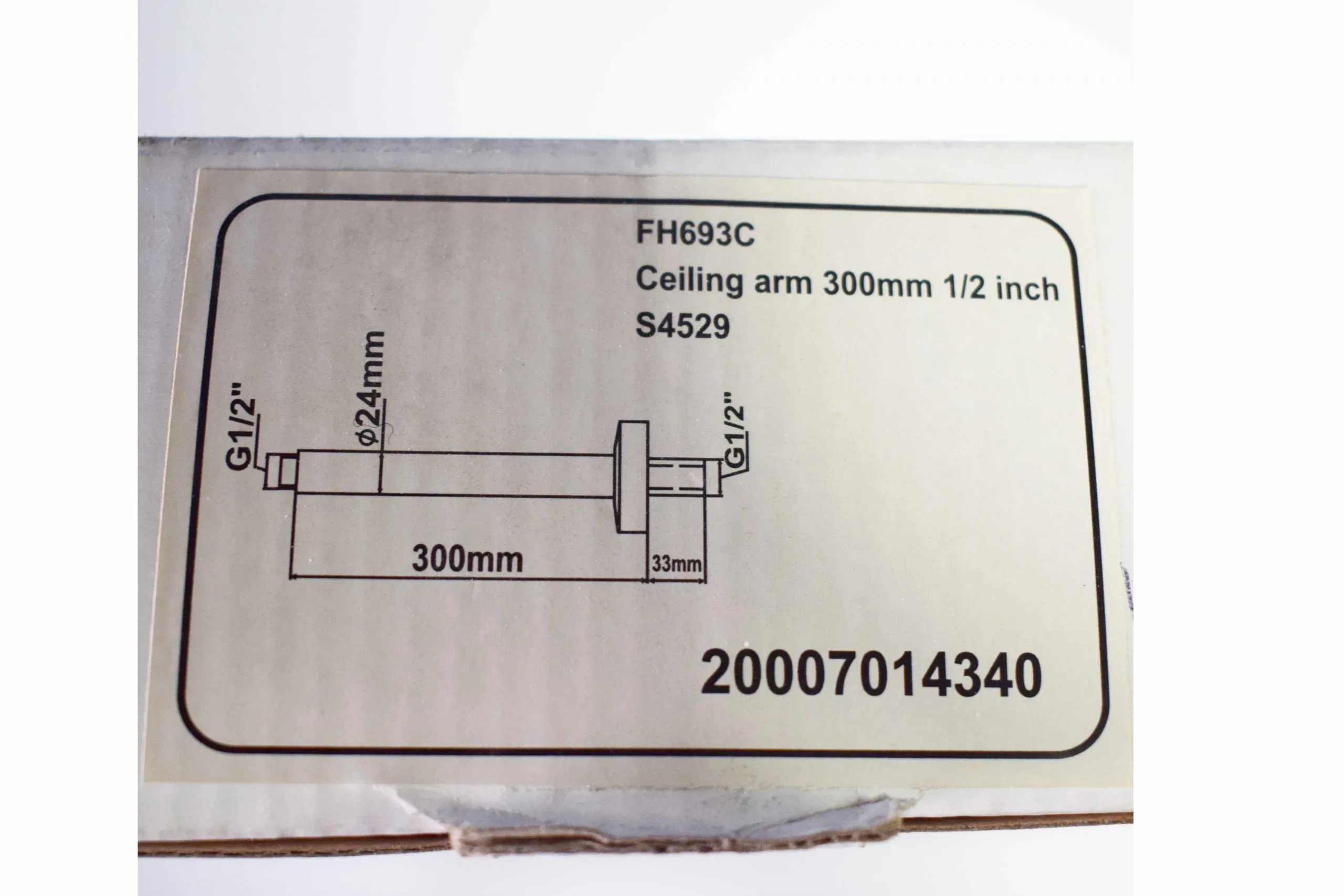 Crosswater 300mm 1/2 Inch Ceiling Arm For Shower Head Ceiling Mounting 7 Crosswater 300mm 1/2 Inch Ceiling Arm For Shower Head Ceiling Mounting - Image 5