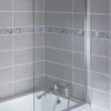 Curved Bath Screen 6mm Thick Glass Size 1400mm X 800mm Overbath Screen