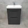 Aegean Floorstanding Bathroom Vanity Basin Sink Unit – Matt Dark Grey