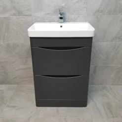 Aegean Floorstanding Bathroom Vanity Basin Sink Unit – Matt Dark Grey
