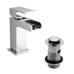 Waterfall Cloakroom Basin Monomixer Tap With Free Waste + 10 Year Guarantee