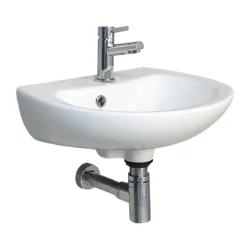 Ex Bathstore Denver Cloakroom 1TH Wall Hung Basin Small Compact Round 44cm