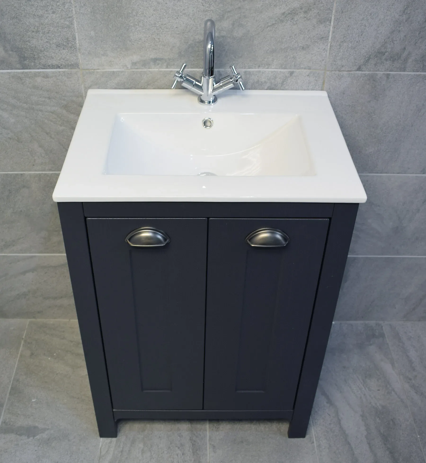 Derby 600mm Bathroom Storage Vanity Unit Basin Sink – Dark Grey 10 Derby 600mm Bathroom Storage Vanity Unit Basin Sink – Dark Grey - Image 8