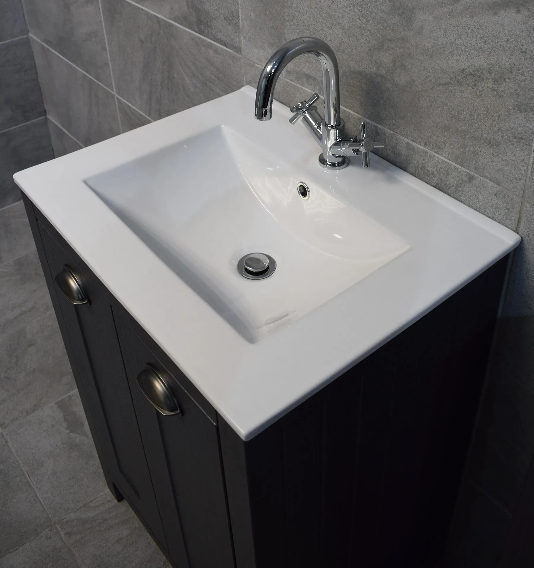 Derby 600mm Bathroom Storage Vanity Unit Basin Sink – Dark Grey 9 Derby 600mm Bathroom Storage Vanity Unit Basin Sink – Dark Grey - Image 7