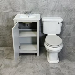 Derby Traditional Light Grey Vanity Unit + Carlton Toilet Set Cloakroom Suite 14 Derby Traditional Light Grey Vanity Unit + Carlton Toilet Set Cloakroom Suite -UK Bathroom Products Sales 2024 Derby 500 LGO Carlton Colour Seat Open jpg webp