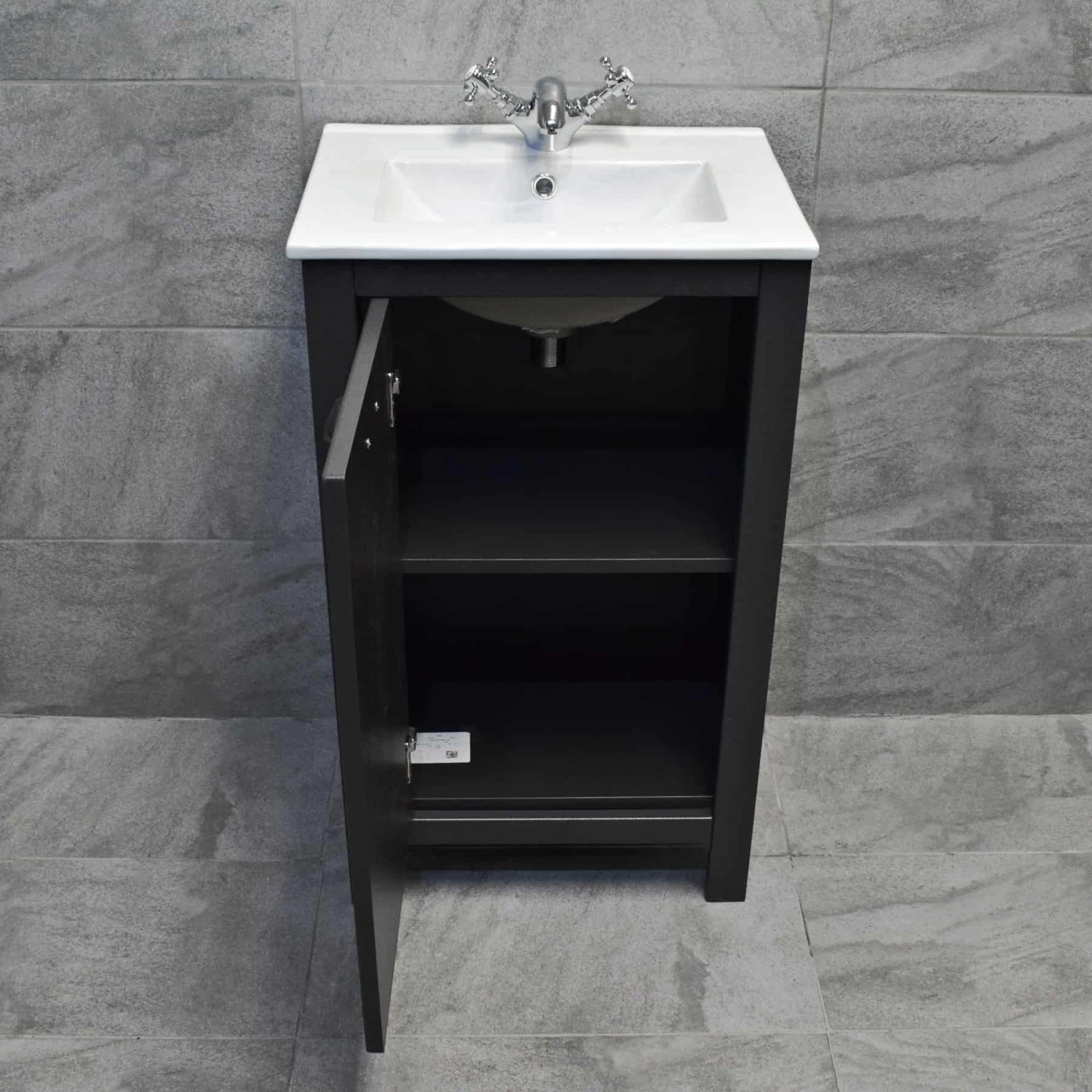 Derby 500mm Traditional Style Vanity Unit – Dark / Light Grey Oak – Optional Tap 7 Derby 500mm Traditional Style Vanity Unit – Dark / Light Grey Oak – Optional Tap - Image 5
