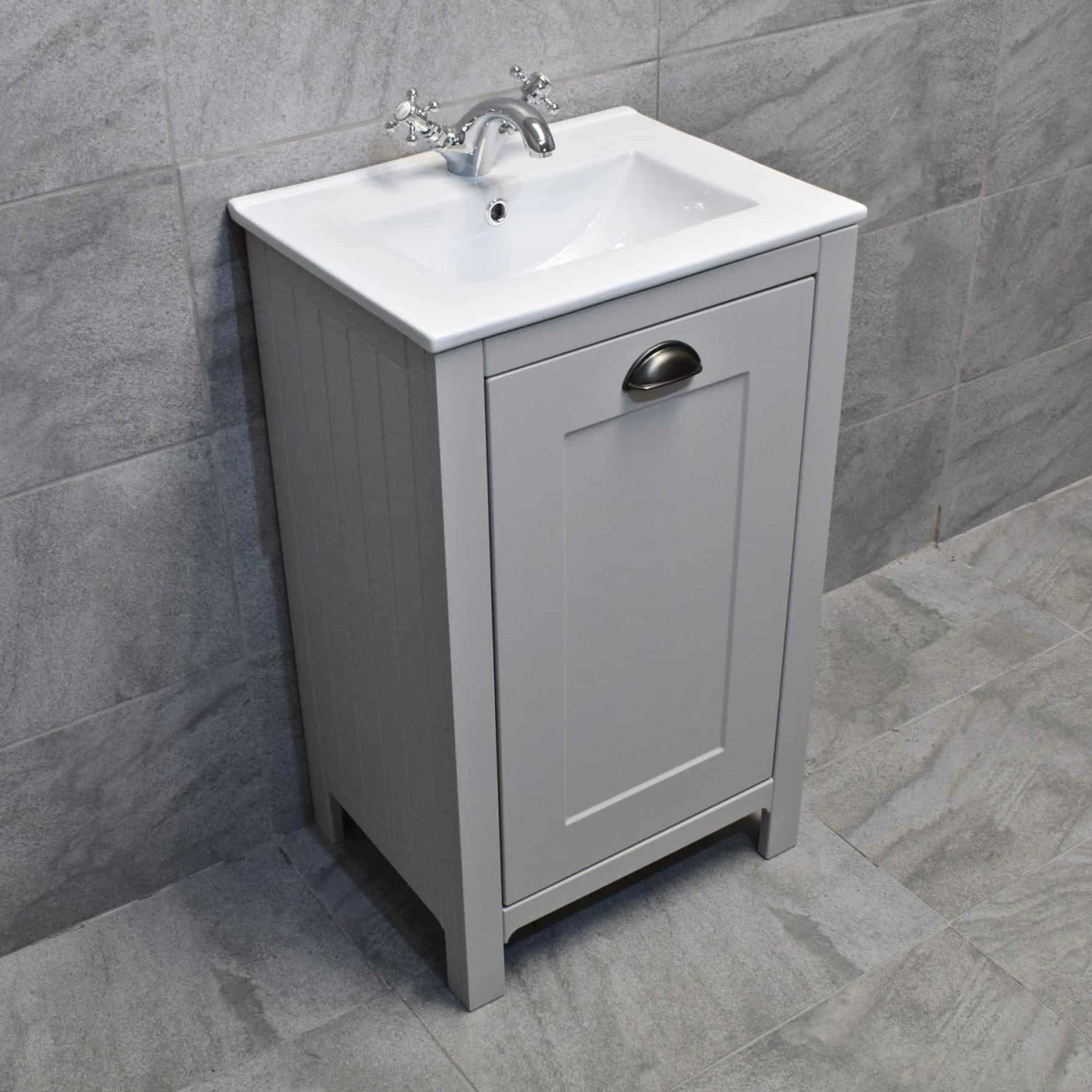 Derby 500mm Traditional Style Vanity Unit – Dark / Light Grey Oak – Optional Tap 11 Derby 500mm Traditional Style Vanity Unit – Dark / Light Grey Oak – Optional Tap - Image 9